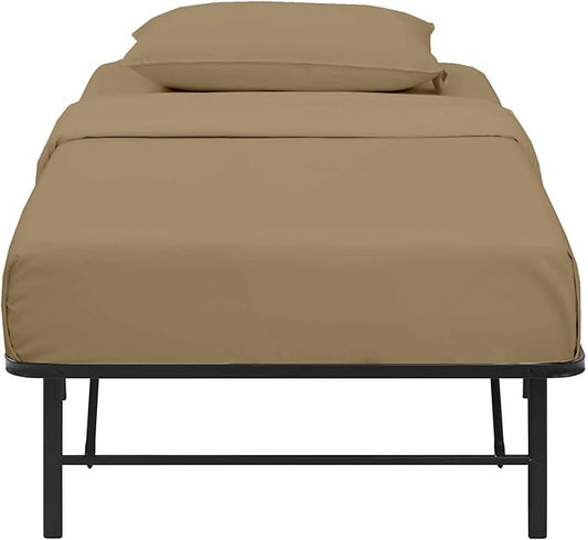 4 PC Cot Sheets, 30x75, 100% Cotton Fitted Sheet - Perfect for Narrow Twin/Rv Bunk/Camping Cot/Guest Bed Replacement, Fits Upto 4-8" Deep Mattress - Taupe Solid