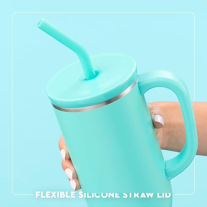 Swig Life 30oz Mega Mug, 30oz Teacher Tumbler with Handle and Straw, Large Insulated Tumblers, Cup Holder Friendly Travel Mug, Stainless Steel 30 oz Tumbler (Book Club)