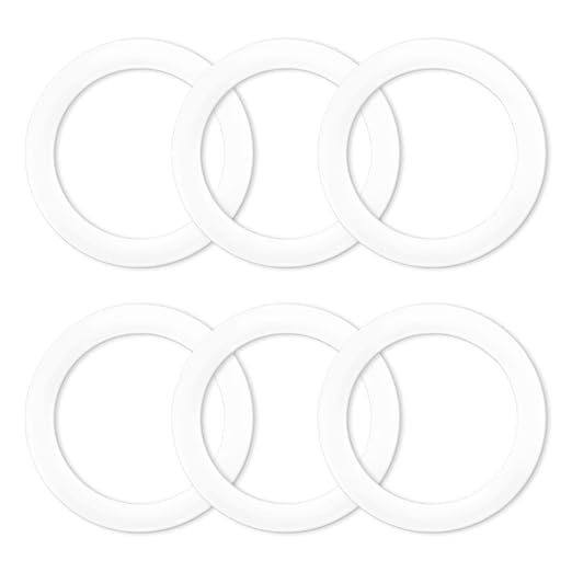 6 Pcs Gasket Seal Rings for Bialetti Moka Express Dama 6 Cups - Spare Food Grade Silicone Sealing Rings for Aluminium Stovetop Coffee Maker Pots (Better Than Rubber)