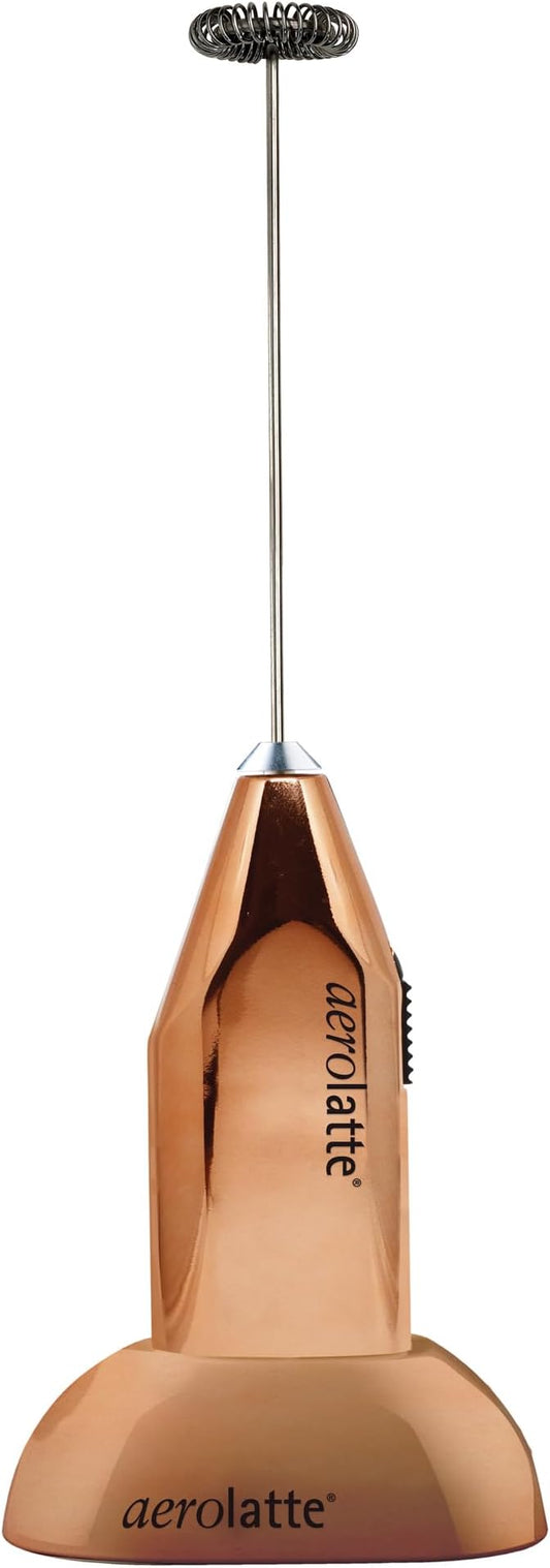Aerolatte Milk Frother with Counter Stand, The Original Steam-Free Frother, Copper