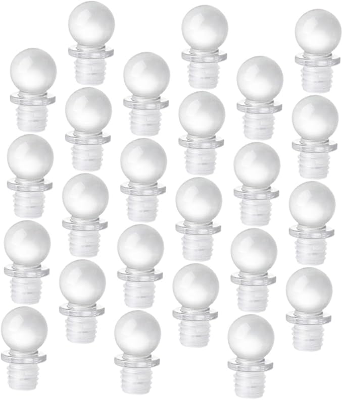 Ipetboom 24pcs Glass Ball Wine Bottle Stoppers with Silicone Seal Decorative Wine Saver Caps for Aromatherapy Perfume Cosmetic Bottles Portable Airtight Seal to Keep Beverages Fresh and
