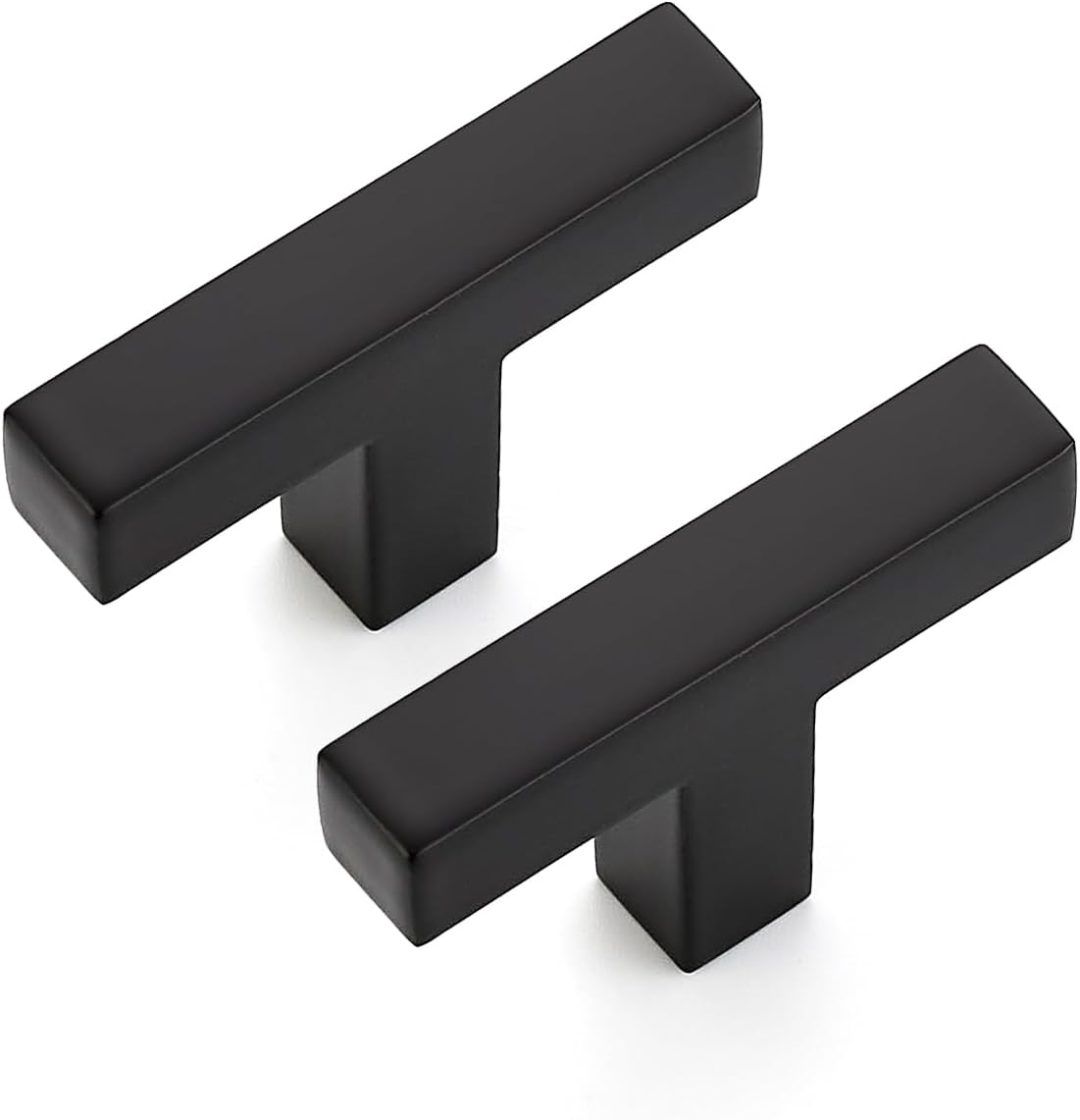 Ravinte 5 Pack Solid Single Hole Slim Square Bar Drawer Handles - Cabinet Hardware Pulls in Matte Black - Kitchen and Bathroom Handles