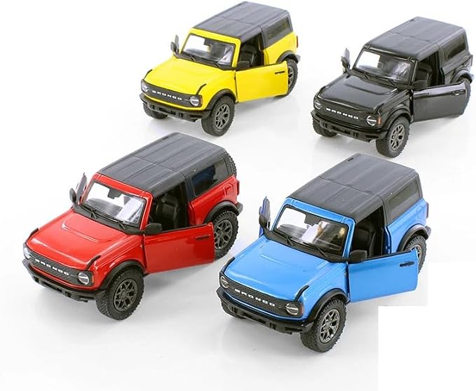 KiNSMART - 2022 Ford Bronco SUV 5 Inch 1:34 Scale Die Cast Metal Model Toy Truck (4Set Hard Top)