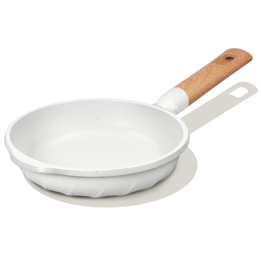 COOKLOVER Nonstick Frying Pan 100% PFOA Free Cookware Induction Skillet Stir Fry Pan (White, 7.9 inch)