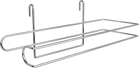 CroBlissful Paper Towel Holder for Wire Shelving 5'' D x 12'' W x 4.5'' H Hanging Paper Towel Holder Wire Shelf Accessories for Camp Dorm Laundry Room Stove Kitchen(Silver)