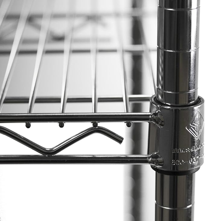 Shelving Inc. 14" d x 60" w Chrome Wire Shelving with 2 Tier Shelves, Weight Capacity 800lbs Per Shelf