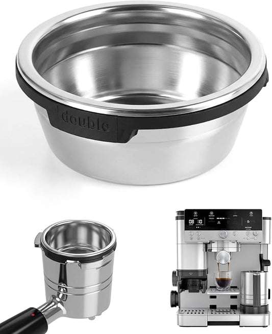 Double Cup Filter Basket Compatible with Ninja Luxe Cafe Accessories ES601 ES701, Stainless Steel Coffee Pressurized Porous Filter, Portafilter Basket Reusable Coffee Filter for Ninja Luxe Cafe