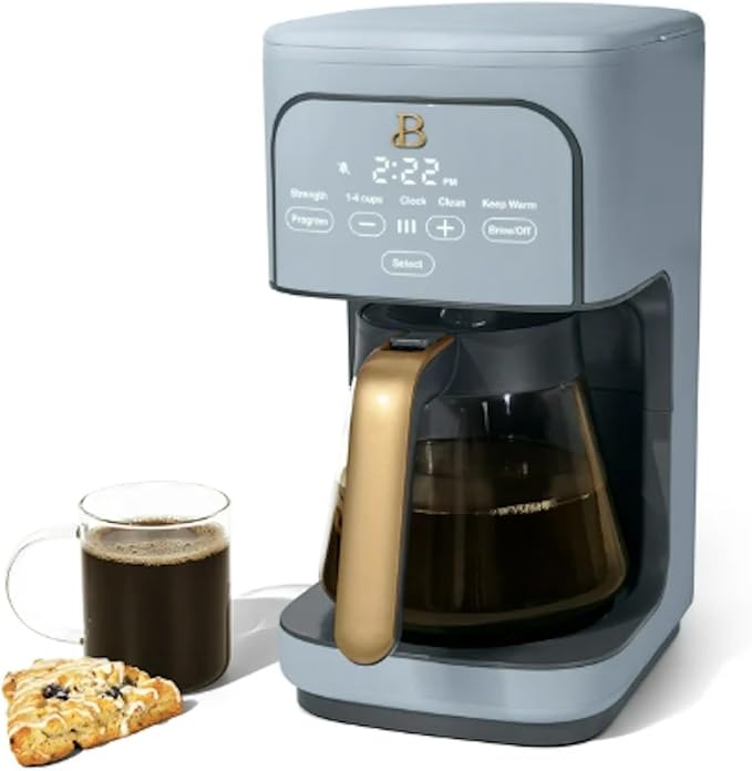Beautiful 12-Cup Programmable Drip Coffee Maker by Drew Barrymore (Cornflower Blue)
