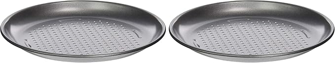 Cuisinart 4 Piece Pizza Pan Set, Mini, Steel Gray (Pack of 2)