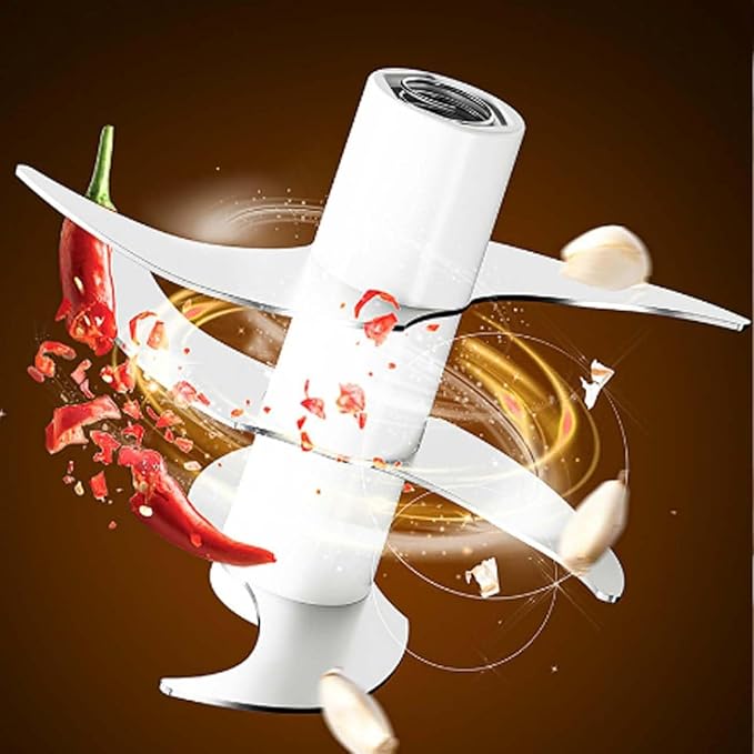 Household Electric Garlic Crusher, Electric Garlic Chopper, Mini Portable Veggie Chopper with 4/6 Stainless Steel Blades, Wireless Rechargeable Food Cutter for Garlic, Onion, Chili (Green,320ML)