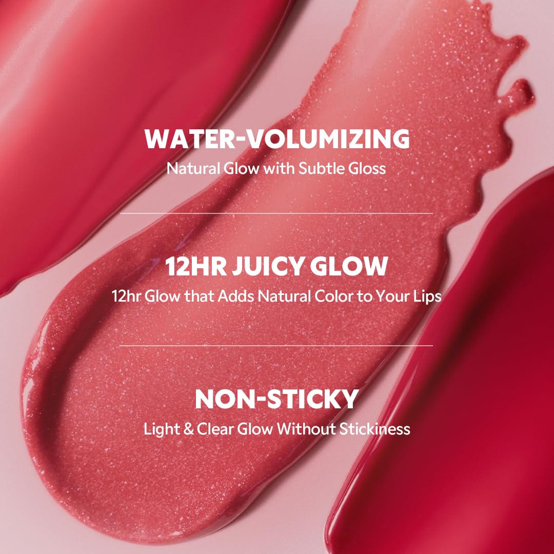 TIRTIR [*Mini Size Waterism Tinted Lip Gloss #21 Fig Me, 0.06 Fl Oz – Kiss Ready Lipgloss, 12H Long Lasting Non Sticky Natural Tinted Glow Korean Multiuse Cheek and Lip Tint for Women gift