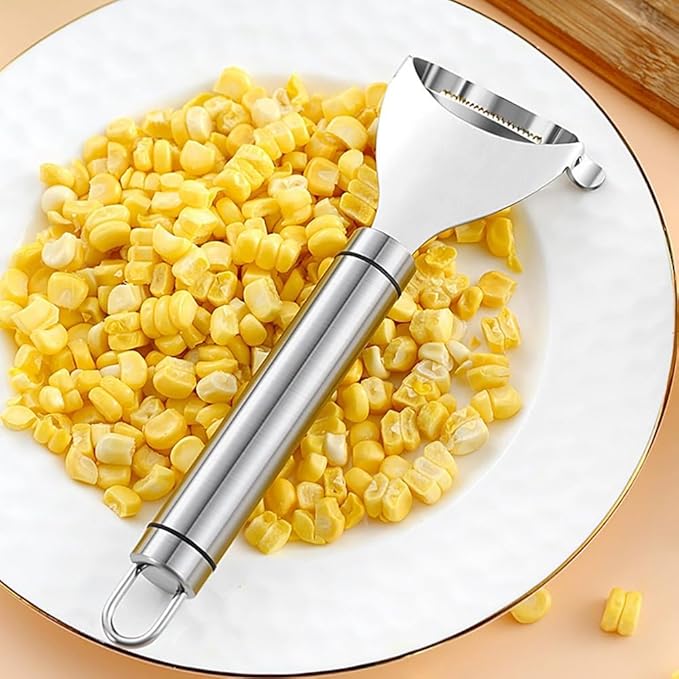 Corn Peeler Cob Stripper, Stainless Steel Cob Remover, Corn Planer Cutter Thresher Scraper, Stripping Tool for Home Kitchen, Corn Scraper 2 PCS