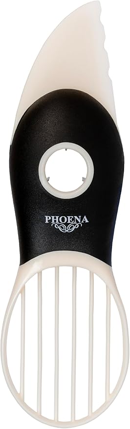 Avocado Fruit Slicer Pitter 3 in 1 Banana Dragon Fruit Peach Pear Passionfruit White & Black Kitchen Gadget Tool Comfortable to Grip Core Remover Food Safe Fruit & Vegetable PHOENA