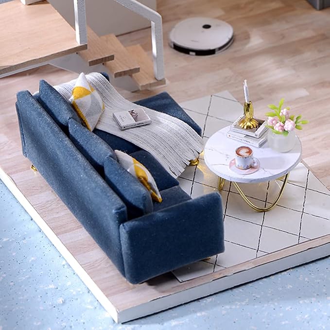 CUTEBEE DIY Dollhouse Miniature with Furniture, DIY Wooden Dollhouse Kit Plus Dust Proof and Music Movement, Creative Room for Valentine's Day Gift Idea(Cozy Time)