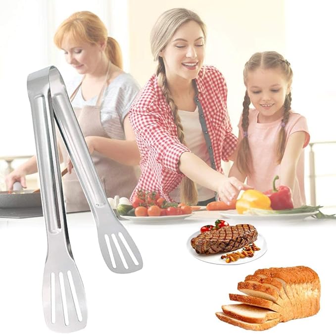 Serving Tongs Kitchen Tongs,Buffet Tongs, Stainless Steel Food Tong Serving Tong,small tongs 6 Pack (9 Inch)