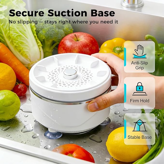 Fruit and Vegetable Washing Machine, Titanium Electrolysis Fruit Cleaner Device with Vortex Cleaning, Waterproof Wireless Fruit and Vegetable Purifier for Home Kitchen (1)