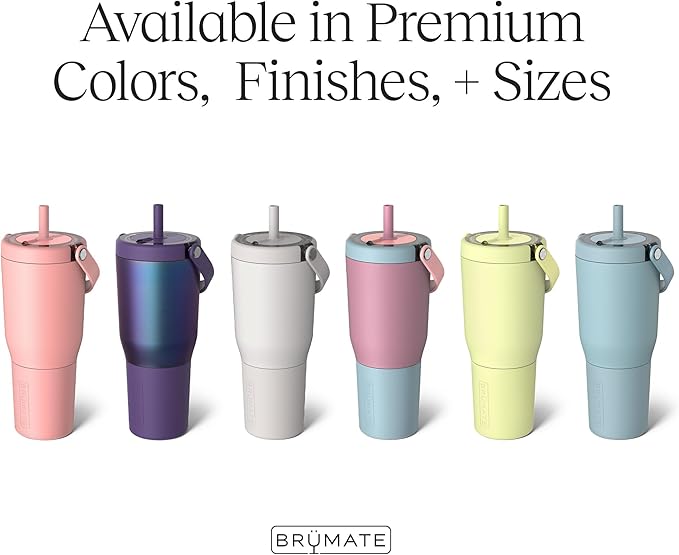 BrüMate Resa 35oz 100% Leakproof Travel Tumbler with Handle & Straw | Flexible SoftSip Straw | Silicone Sleeve for Durability | Stainless Steel | Cup Holder & Travel Friendly Water Bottle | (Mocha)
