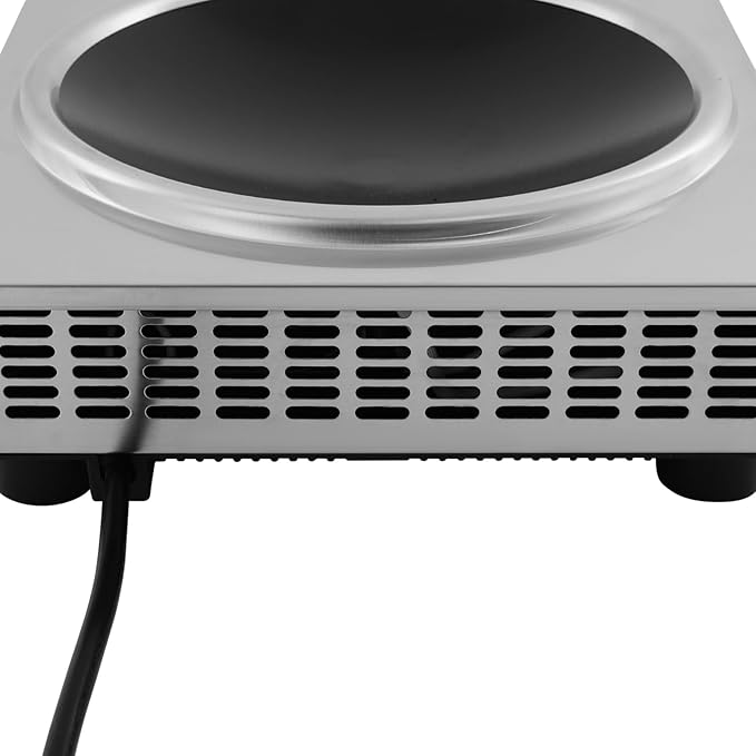 1800W Electric Wok, Stainless Steel Wok for Induction Cooktop with 10 Power, 1-24 Hour Timer, 140-460°F Adjustable Temperature, Concave Surface Induction Wok for Home and Commercial