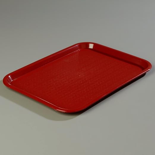 Carlisle FoodService Products CT121661 Café Standard Cafeteria / Fast Food Tray, 12" x 16", Burgundy