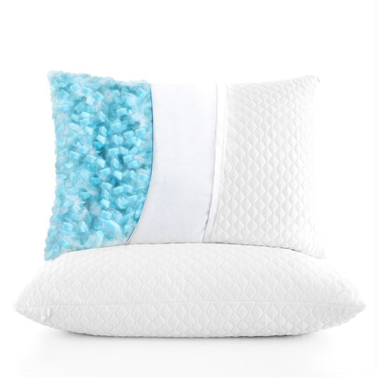 DAYLUCK Adjustable Bed Pillows Standard/Queen Size Set of 2 - Cooling Bed Pillows for Sleeping Shredded Memory Foam Pillows, Bedding for Side/Back/Stomach Sleepers (Washable Removable Cover)