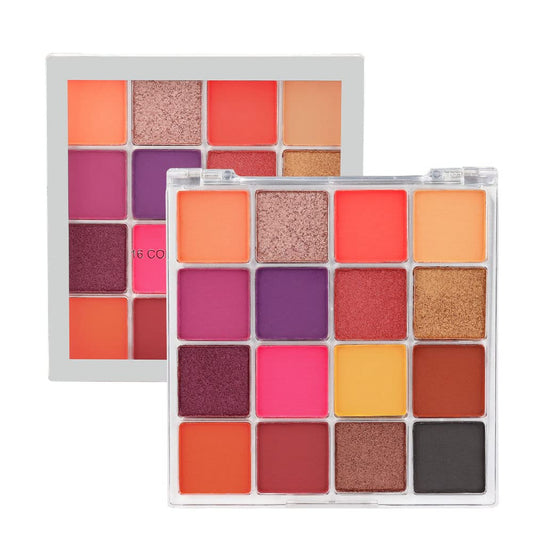 16 Girds Colorful Matte Shimmer Eyeshadow Palette for Eye Makeup,High Pigmented Eye Shadow Primers Powder Palet de sombras de ojos-Glitter Color#