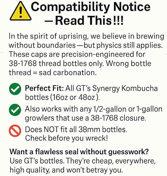 Kombucha.com Carbo-Caps: The Swingtop Slayer and Ultimate Carbonation System for Craft Beer & Kombucha Home Brewing. Viva La Revolución! (35 psi (Medium Carbonation), 12 Carbo-Caps + PRVs)