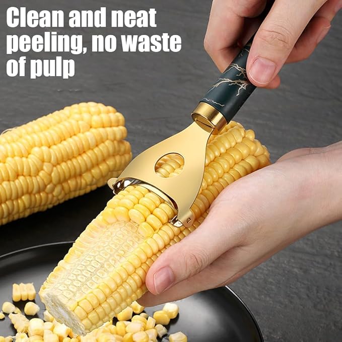 Latest Corn Peeler | Long-Handle Stainless Steel Kernel Remover | Fast, Labor-Saving & Safe | Easy-Clean Tool for Home, Restaurants & BBQs (CK-B(2Pcs))