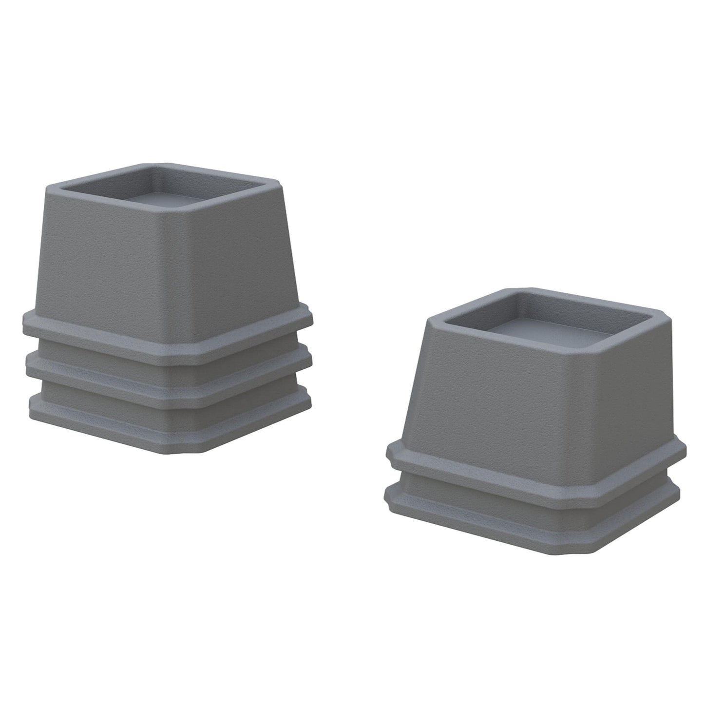 Whynonap Bed Risers 2 Inch Heavy Duty Bed Elevators, Set of 6 Lifts Up 2000 lbs Furniture Riser for Sofa and Table, Gray