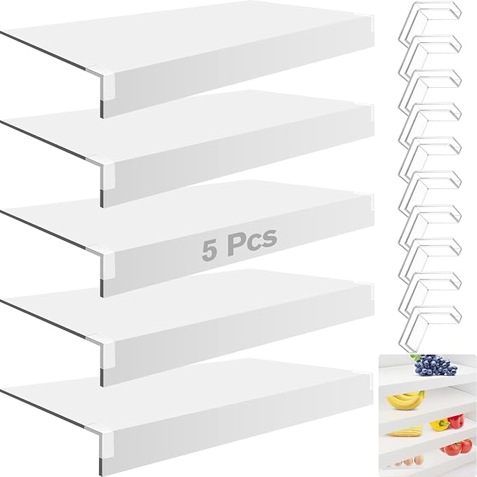 5 Pcs Wire Shelf Cover, 30X16X3 Inch Carbon Fiber Material Shelf Covers for Pantry Shelves(Not Wood), Waterproof Removable Closet Shelving Liner for Home Kitchen,Office Organization - White