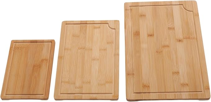 Pssopp Cutting Board Kitchen Sorting Cutting Boards Smooth Charcuterie Butcher Blocks for Serving Meat Fruit Vegetables Cheese Food 3PCS Wood Chopping Boards, Wood Chopping