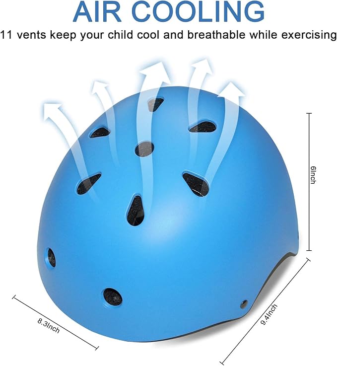 Kids Bike Helmet Adjustable Toddler Bike Helmets for Kids 2-5-8/8-14 Years with Knee Elbow Wrist Pads for GirlsBoys Youth Skateboard Bicycle Helmet for Scooter Roller Skating Balance Bike