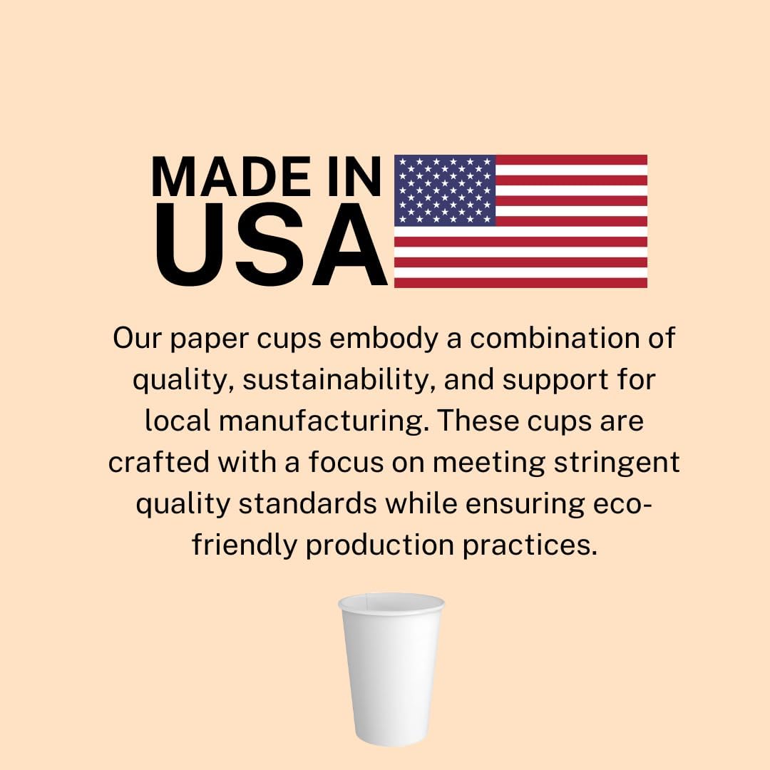Siptown 20 oz 500 Bulk Pack Disposable Paper Cups for Hot Drinks, Coffee, & Tea | Made in USA (20 oz - 500 count)