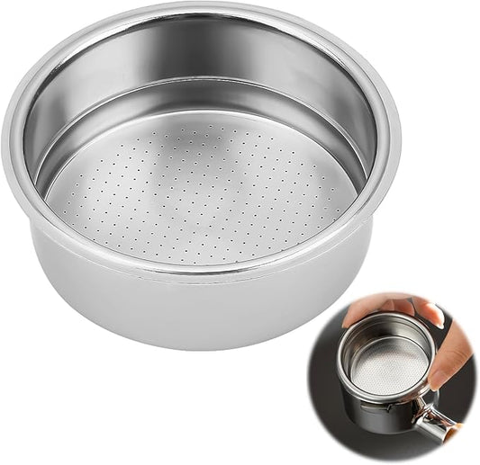 51mm Pressurized Filter Basket 2 Cups Stainless Steel for Semi-Automatic Espresso Coffee Machine, Double Layer Portafilter Perfect for Home Cappuccino Americano Baristas