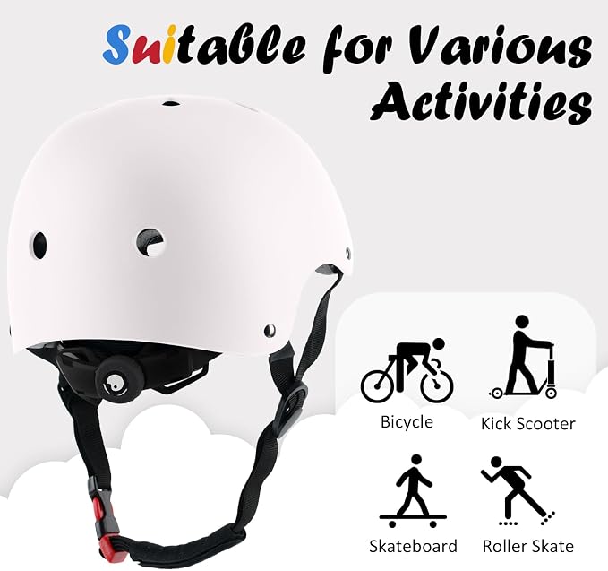 Kids Bike Helmet, Adjustable and Multi-Sport, from Toddler to Youth, 3 Sizes