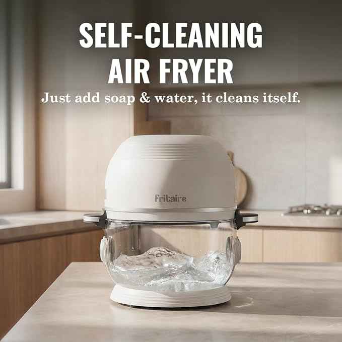 Non Toxic Air Fryer™ Pro | 9-in-1 Glass Air Fryer | Self-Cleaning | 5 Quart | Rotisserie and Tumbler | 400F Vortex For Even Cooking, BPA-Free Teflon Free, Recrisp, Roast, Bake, Cherry