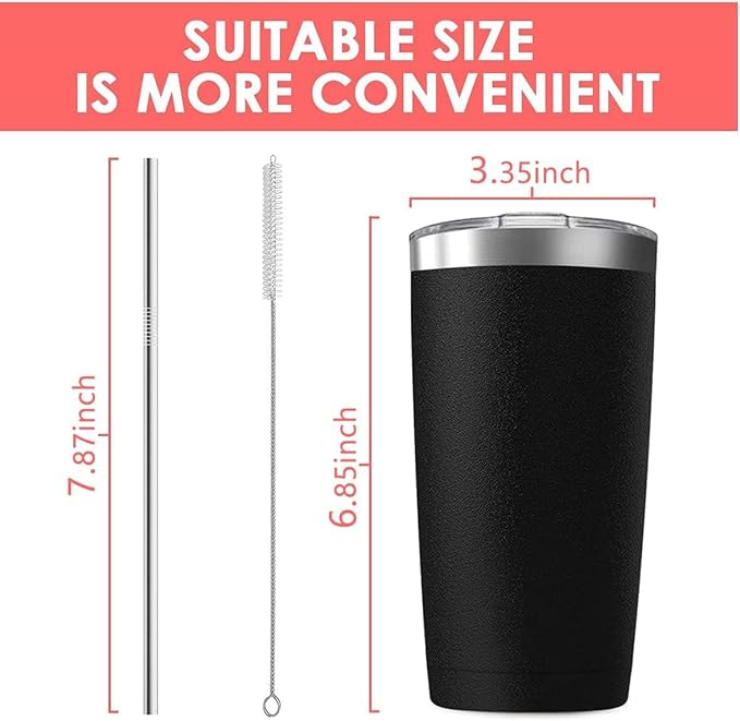25 pack 20 oz Stainless Steel Insulated Tumbler with Straw and Lid, Double Wall Travel Coffee Mug Vacuum Insulated Bulk Tumbler, Suitable for Vehicle Cup Holders Assorted Colors