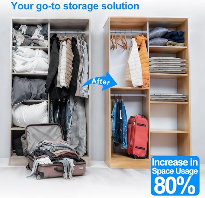 21 Pack Vacuum Seal Bags for Clothing Travel with Wireless Electric Air Pump, 7 Large +7 Medium +7 Small, Reusable Space Saver Bags for Luggage and Suitcase, Cruise & Travel Essentials
