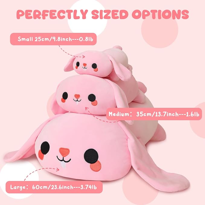 TOYSYM Weighted Stuffed Animals, 3.74 lbs Bunny Stuffed Animal with Weighted Beads, Cute Plush Toy Pillow Gifts for Adults Kids Boys Girls