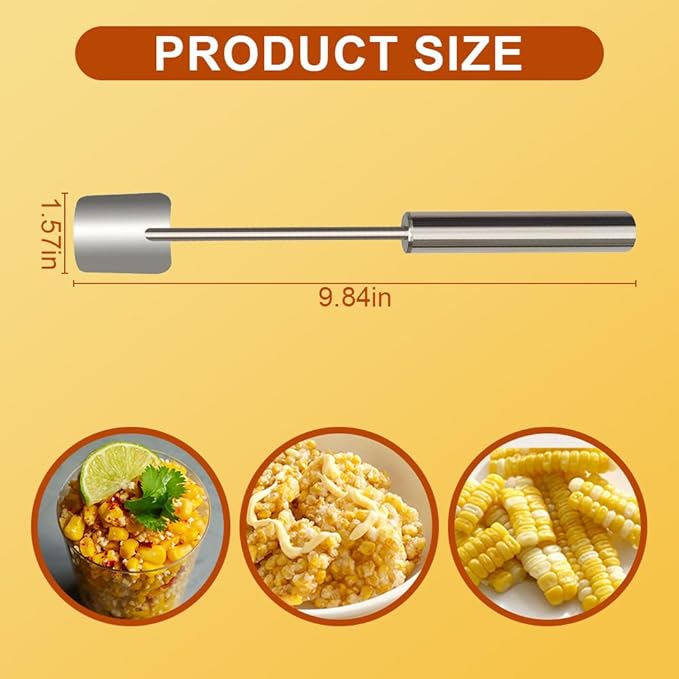 Easy Clean Corn Cob Peeler, 2024 New Corn Peeler for Corn On The Cob Corn Cob Stripper Corn on the Cob Remover, Stainless Steel Corn Stripping Tool for Home Kitchen, Restaurant Chef (3)