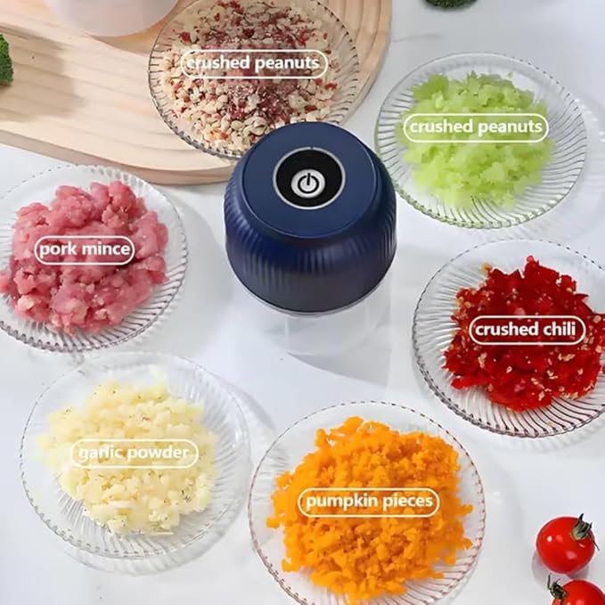 Electric Garlic Chopper, Mini Portable Veggie Chopper, 2026 New Small Garlic Chopper Mincer, USB Rechargeable, Wireless Veggie Grinder, For Mashing Onion, Garlic, Chili, Ginger (2*White, 3 blades)