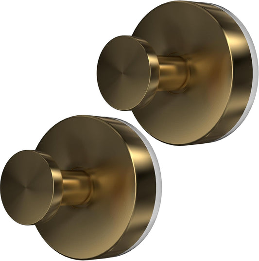 Suction Cup Hooks for Shower, 2 PCS No-Drill Towel Holder for Bathrooms Wall, Glass Door, Mirror, Tiles, Kitchen, Hold Robe & Wreath, Hanging up to 15 lbs – Waterproof & Rustproof,Loofah-Gold