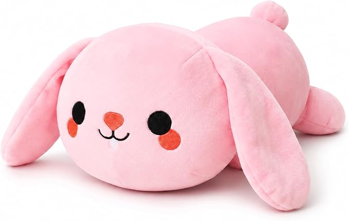 TOYSYM Weighted Stuffed Animals, Bunny Stuffed Animal with Weighted Beads, Cute Plush Toy Pillow Easter Bunny Rabbit Gifts for Adults Kids Boys Girls
