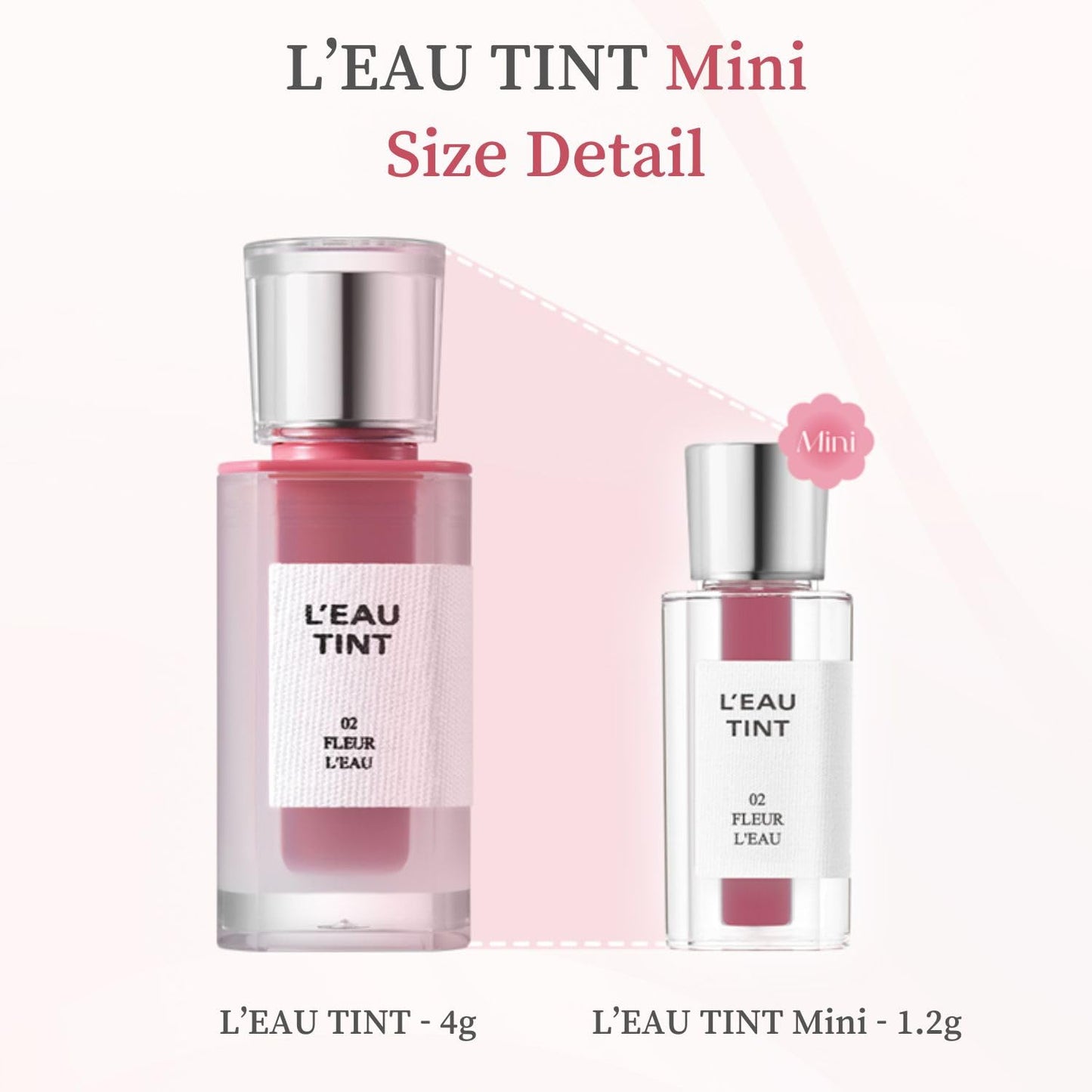 BBIA L’EAU Tint – Glossy & Glow Lip Stain, Watery Lip Tint, Non-Sticky, High Shine Finish, Long-lasting, Moisturizing, Lightweight, Natural, Daily Use, Vegan, Korean Lip Makeup (05 PEONY L'EAU - MINI)