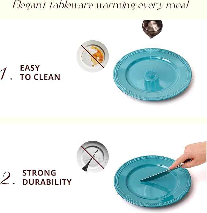 Pearl Dots Stoneware Dinnerware Set (42pc Set, Turquoise)