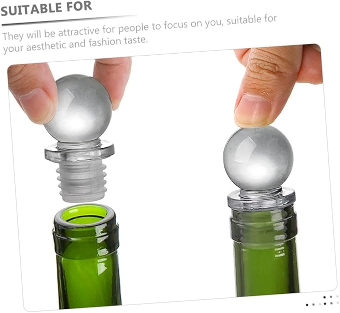 24pcs Glass Ball Stoppers Ball Wine Stoppers Wine Bottle Toppers for Bottles