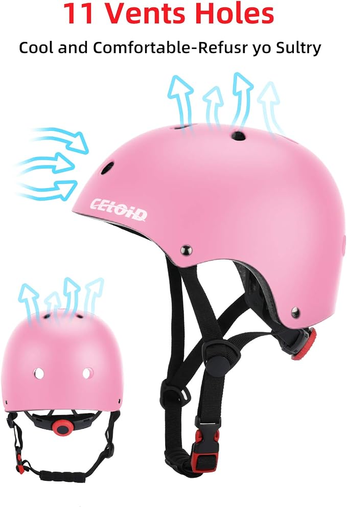 Kids Bike Skateboard Helmet Pad Set,Toddler Cyling Protective Gear Knee & Elbow Pads Wrist Guards for 5-8-10-12-14-16 Years Girls Boys Bicycle Scooter Roller Skate Inline Skating Rollerblading