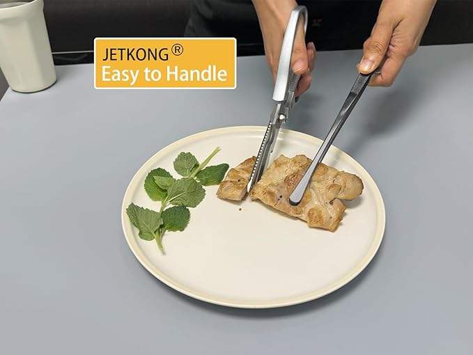 JETKONG 3 Pcs 14-Inch Long Stainless Steel Thin Tongs Heavy Duty Kitchen Cooking Tweezers Tongs (14 14 14 Inch, Black)