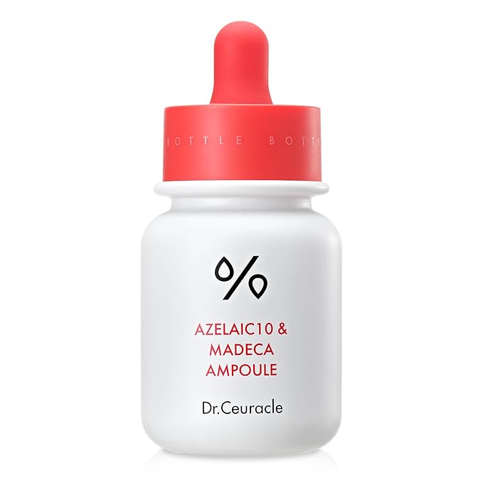 Dr.Ceuracle Azelaic Acid 10 & Madecassoside Ampoule - Redness Relief and Soothing Serum for Sensitive Skin and Blemish-Prone Spot Care, Korean Skincare