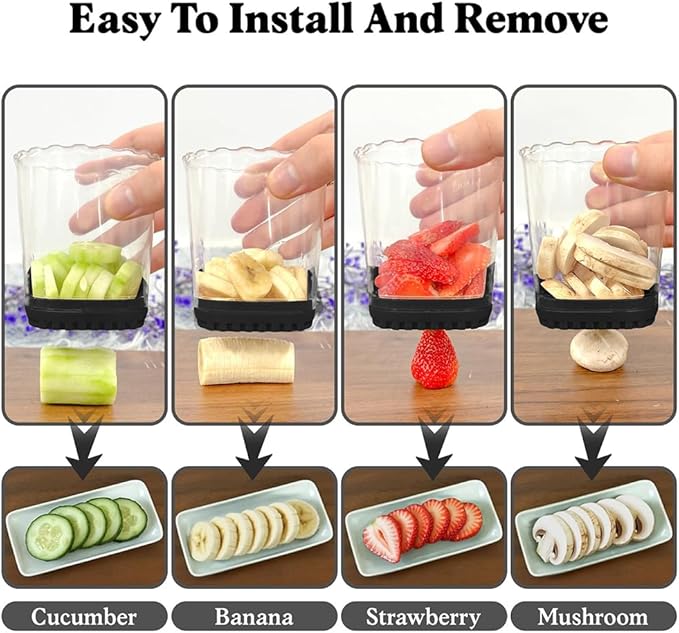 Strawberry Slicer, Fruit Slicer Cup with Push Plate, Grape Cutter Cup Slicers Kitchen Gadget for Egg Kiwi Banana Cucumber, Strawberry Slicers Cutter Tool for Fruits Vegetables (Light Blue, One Size)