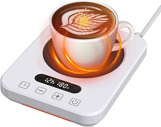 Coffee Mug Warmer,Cup Warmer with 7 Temp Settings,8H Auto Shut Off & 12H Timer,Fast Bottle Warmers for All Bottles,The Ultimate Coffee Warmer Plate for Beverage Lovers (White)